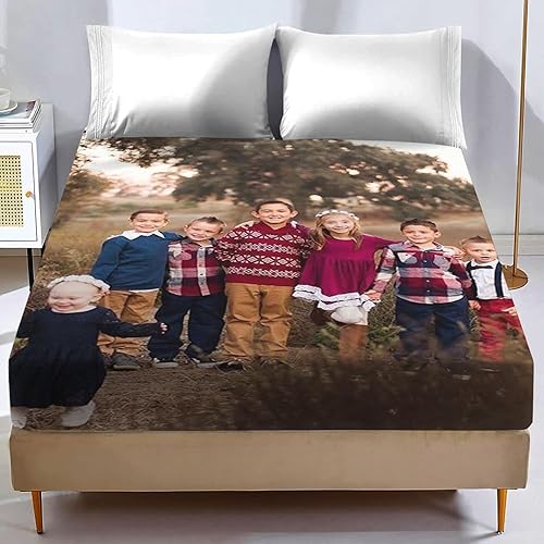 Custom Photos Fitted Bed Sheets,Personalized Unique Photo Fitted Sheet for