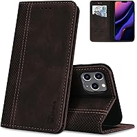 Vista 12 de Funda para Nokia C02/TA1522 Premium PU Cuero Flip Wallet Case con cierre magnético Kickstand ranuras para tarjetas Folio teléfono móvil Funda Verde