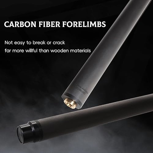 Miniatura 4 de 100% Carbon Fiber Shaft, Black Technology Shaft of Pool Cue Front Part for Billiard Play/Break/Snooker Cue Shaft with Foam- 737 mm,745mm,765mm