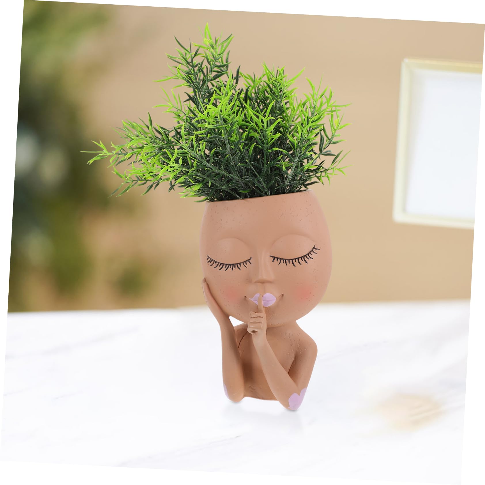 TOYANDONA Maceta de con Diseño Facial Divertido Maceta Artística para Plantas de Interior Resistente y Decorativo para Jardín y Detalles Artesanales Únicos