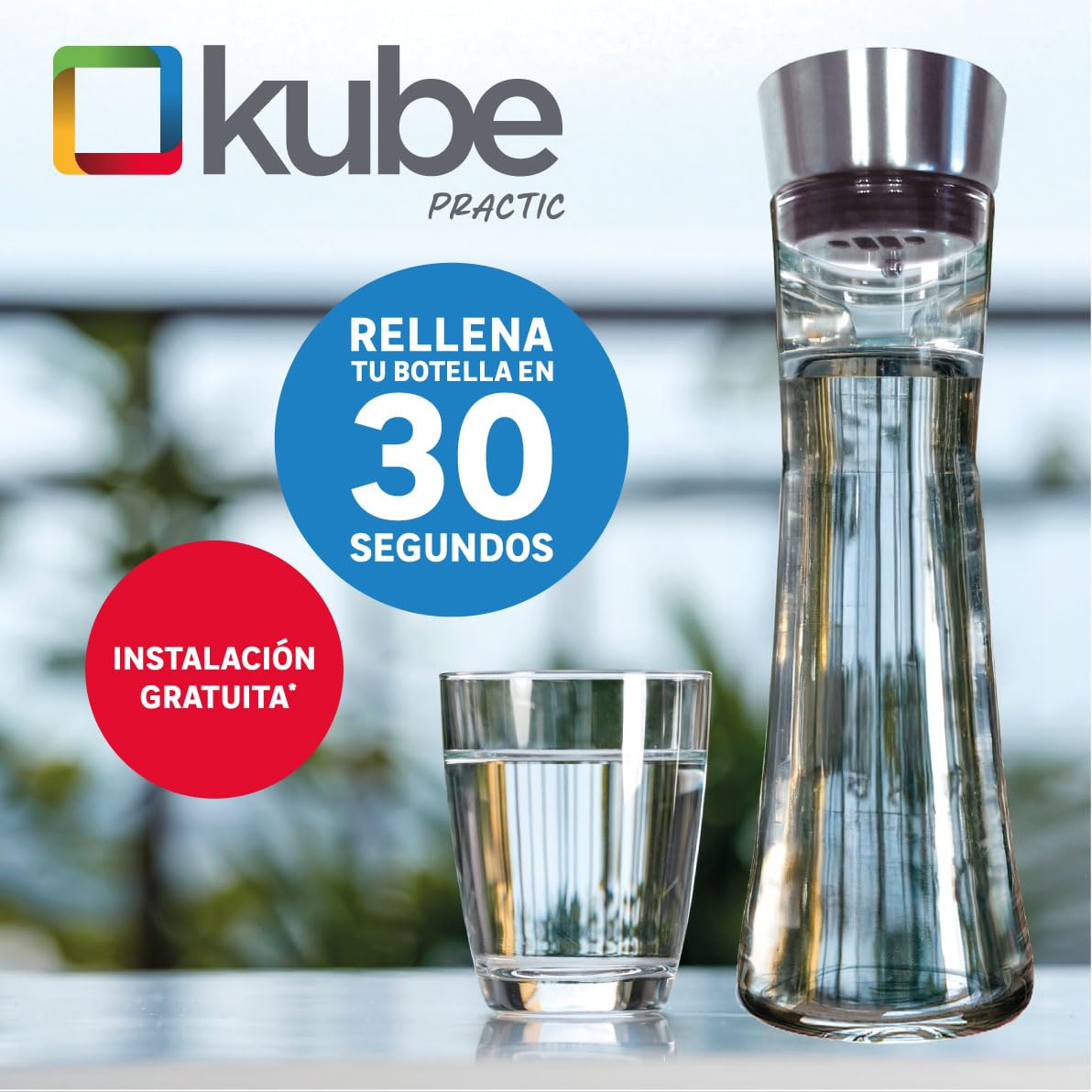Ósmosis Kube Practic con Instalación por Técnico Incluida - Sistema de ósmosis inversa, filtro de agua sin depósito con 5 etapas, RO 600 GPD de flujo directo, Grifo 3 vías, Certificado UNE 149101