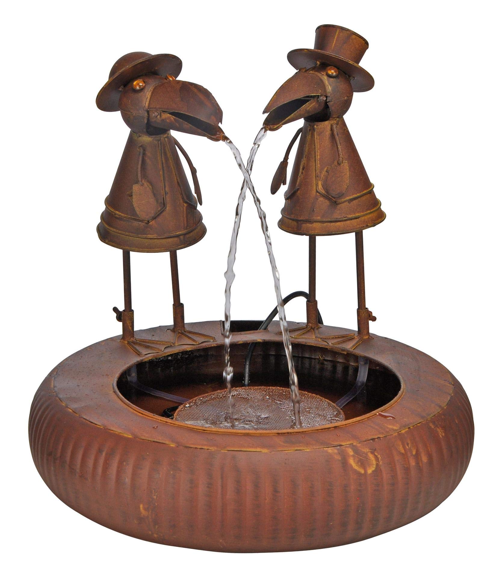 Haushalt International Metall Brunnen Zwei Raben Wasserspeier Springbrunnen Gartenbrunnen Zierbrunnen Indoor