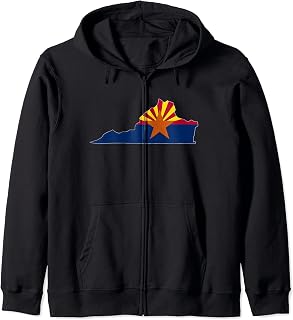 VIRGINIA STATE MAP ARIZONA AZ Flag Roots Men Women Gift Zip Hoodie