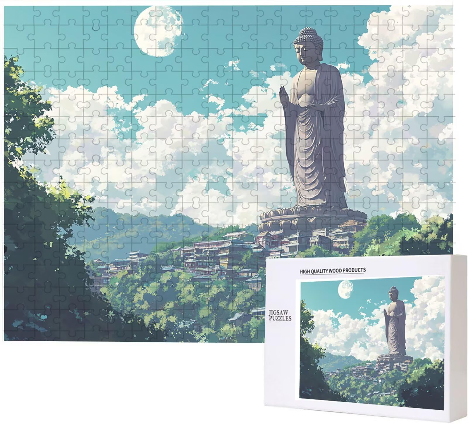 1500 Pezzi di Puzzle, Cielo blu 1500 Pezzi di Puzzle per Adulti, Regalo Anniversario, Regalo Natale, Decorazione Della Casa, Prevenzione Della Degenerazione Cerebrale Negli Anziani PjY1012 H-O