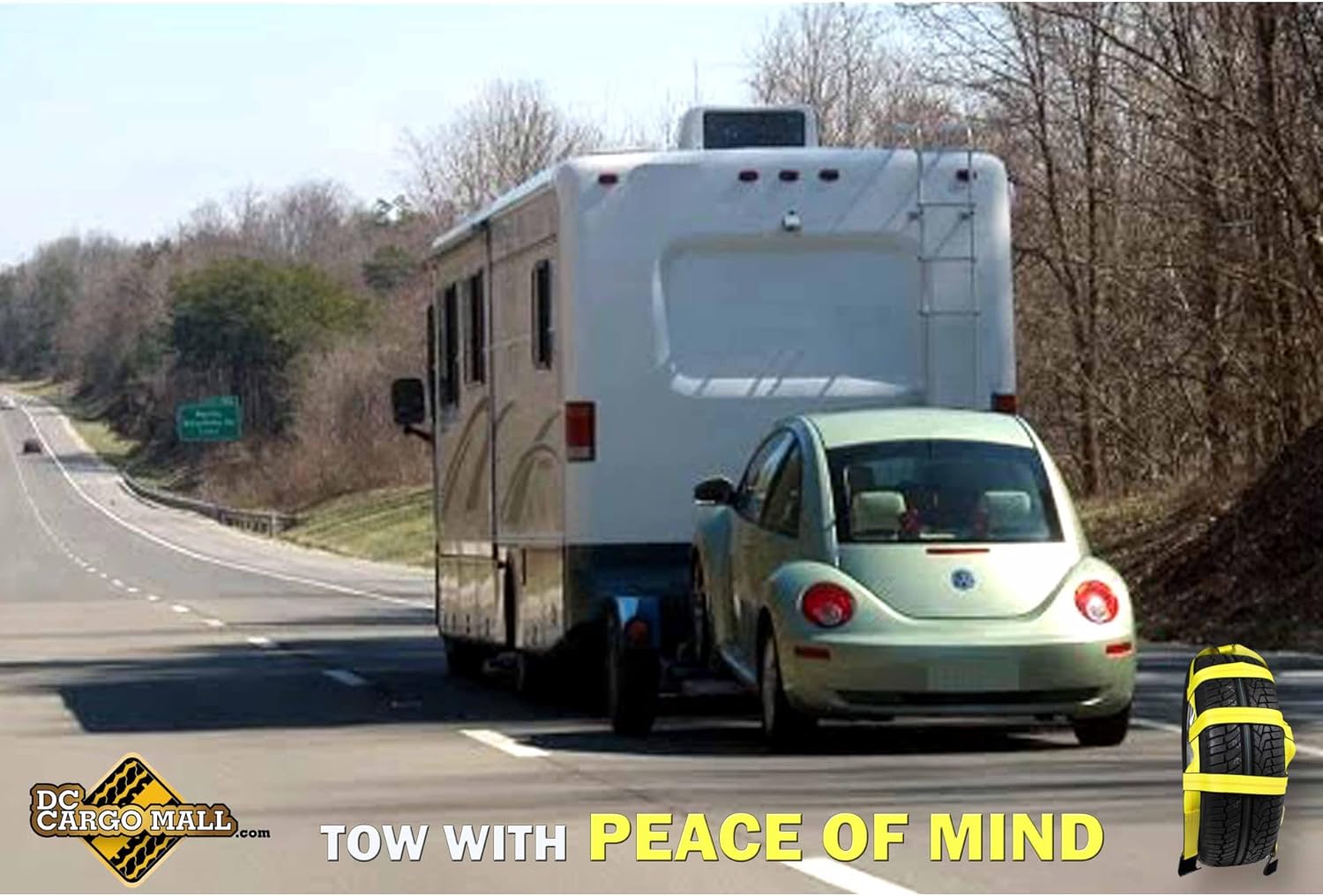 DC Cargo Tow Dolly Basket Straps with Flat Hooks | 2-Pack | Car Wheel Straps for Auto Hauling