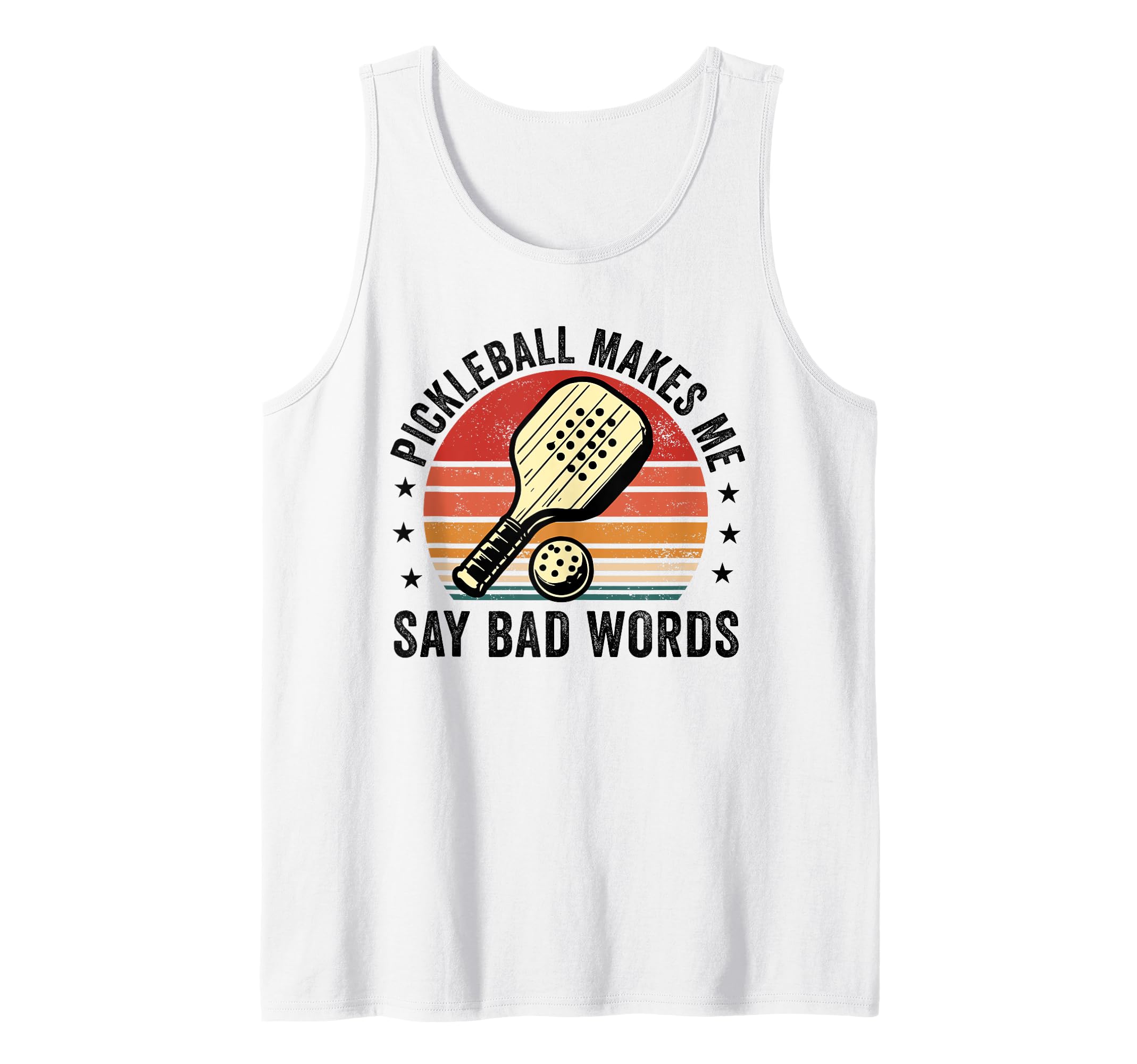 pickleball makes me say bad words Funny Pickleball Player Tank Top