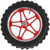 Vista 6 de Rueda trasera, neumático de goma Qiilu de 2.5 a 10 pulgadas, metal antideslizante + goma de repuesto para mini moto todoterreno de 47 cc, 49 cc, 2