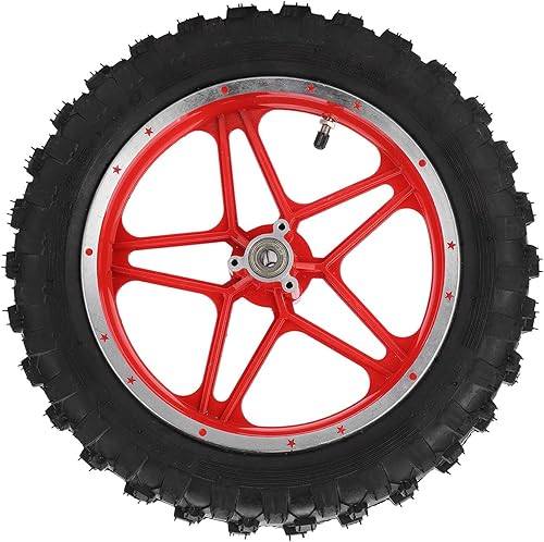 Miniatura 6 de Rueda trasera, neumático de goma Qiilu de 2.5 a 10 pulgadas, metal antideslizante + goma de repuesto para mini moto todoterreno de 47 cc, 49 cc, 2