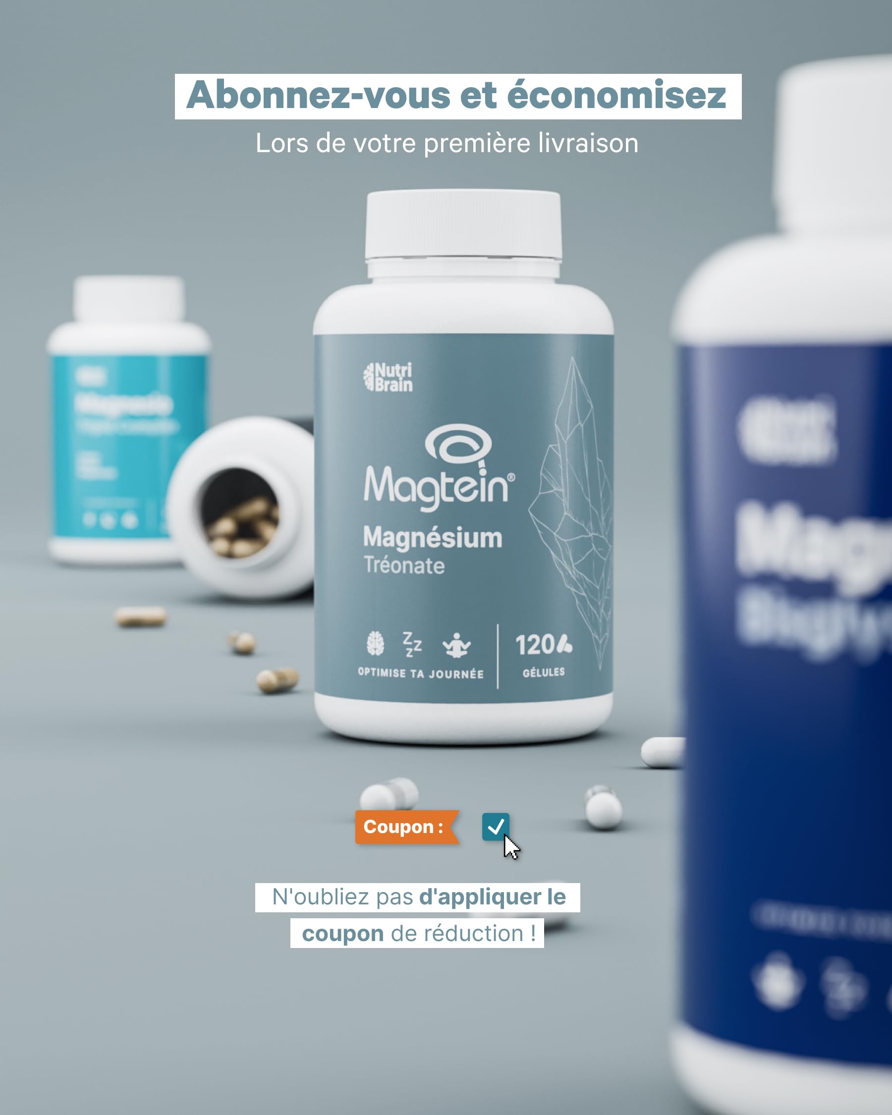 Magnésium L-Thréonate | Haute dose 2000 mg de Magtein® pur | Absorption optimale | 120 Gélules | Mémoire, Concentration, Sommeil profond
