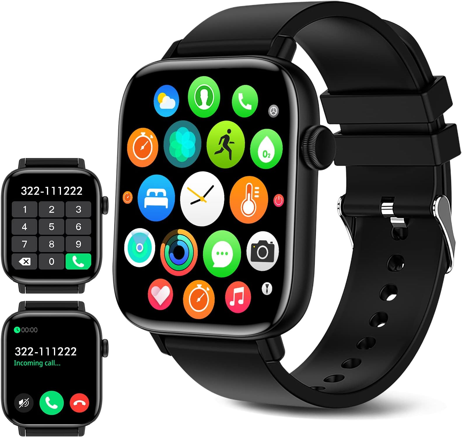 Smart Watch for Android iPhone, 1.9" Fitness Tracker with (Answer/Make Calls) IP 67 Waterproof Sport Digital Watches, Blood Pressure Heart Rate Monitor Step Counter Sleep Tracker