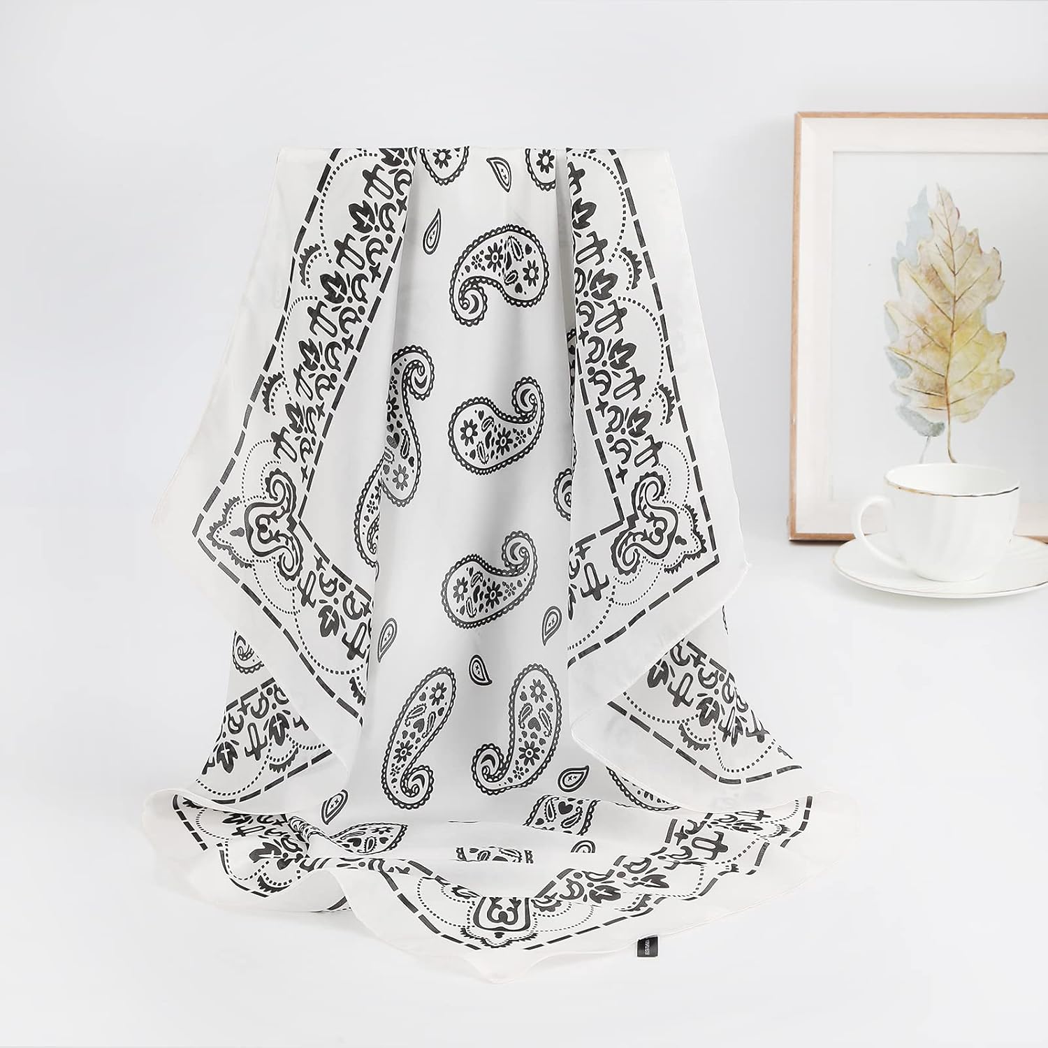 AWAYTR 27.5” Silk Satin Square Head Scarf - 4PCS Satin Head Scarves for Women Hair Kerchief Bandanas Sleeping Head Wraps - Image 3