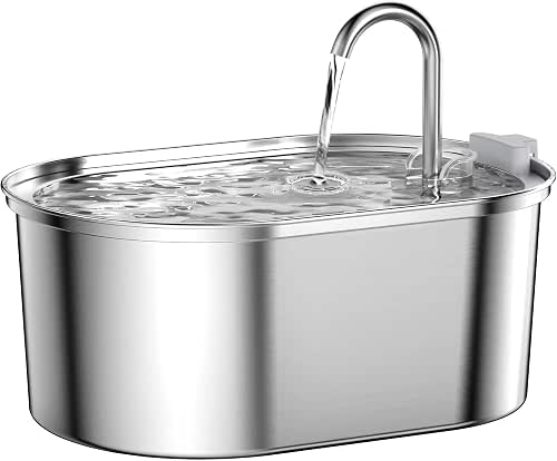 Cat Water Fountain Stainless Steel: 108oz/3,2L Pet Water Fountain -