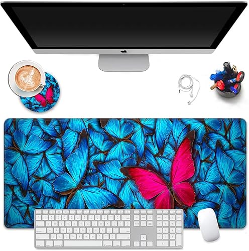 Miniatura 2 de Alfombrilla de mouse extendida para juegos con bordes cosidos, alfombrilla de mouse grande con base de goma antideslizante, para estudiar, trabajar,