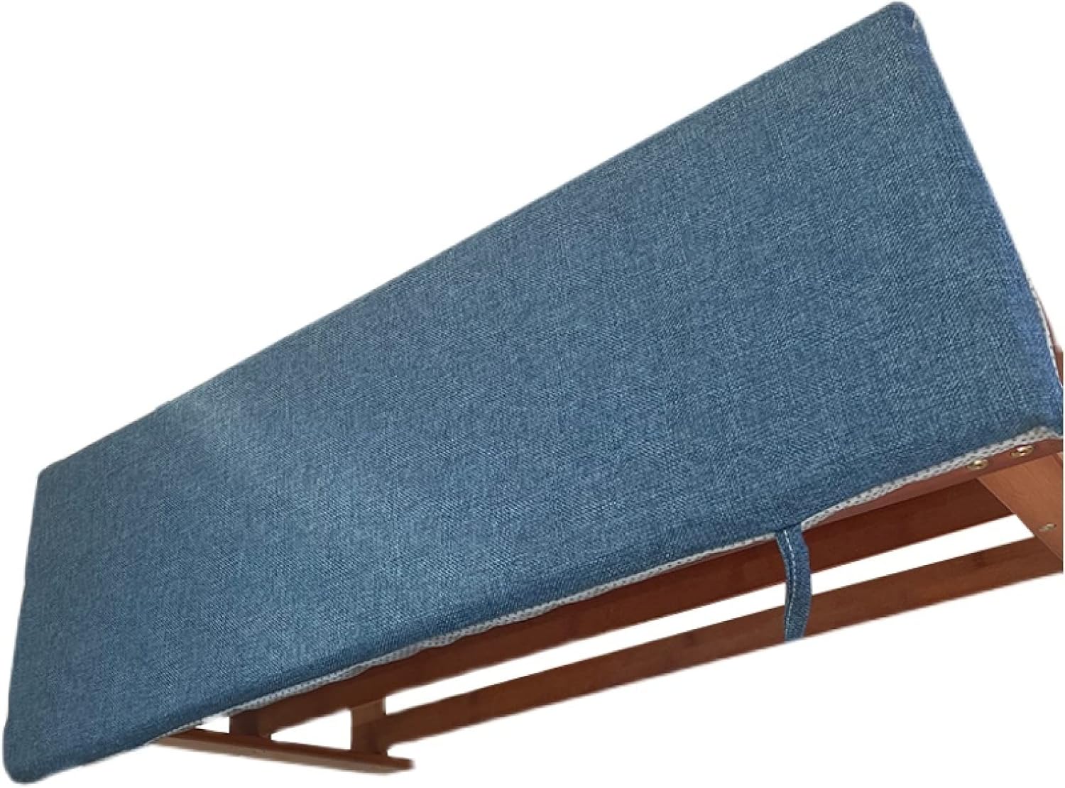 Non-Slip Cotton Linen Bench Seat Cushion with Ties Patio Furniture Bench Cushion Durable Fade-Resistant Outdoor/Indoor Bench Seat Cushion(47x14 Inches, Navy)