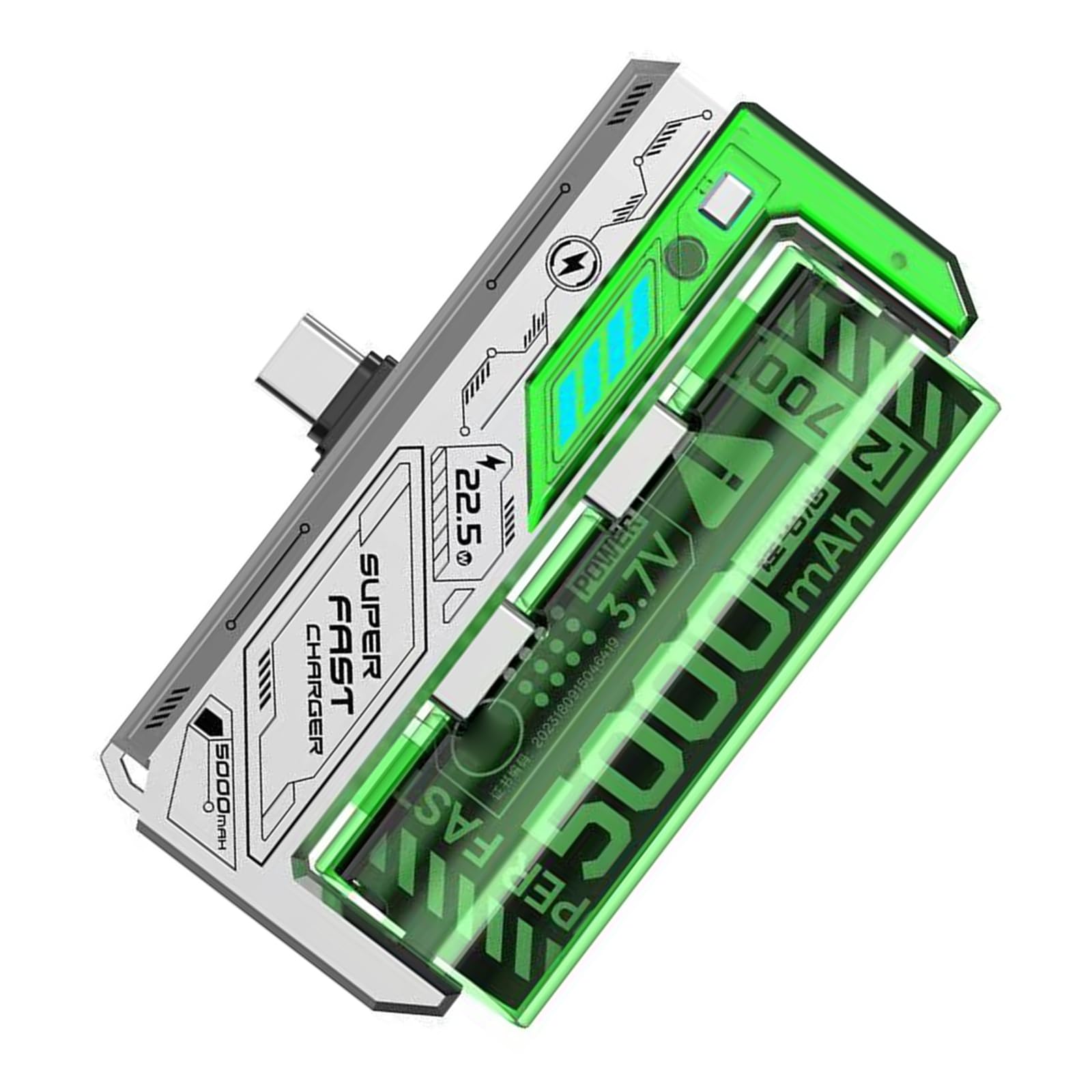 MURYE Fast Charges - Batteria sostituibile da 22,5 W, 5000 mAh, facile da trasportare, ideale per emergenze e viaggi, dispositivo di trasporto facile con batteria rimovibile