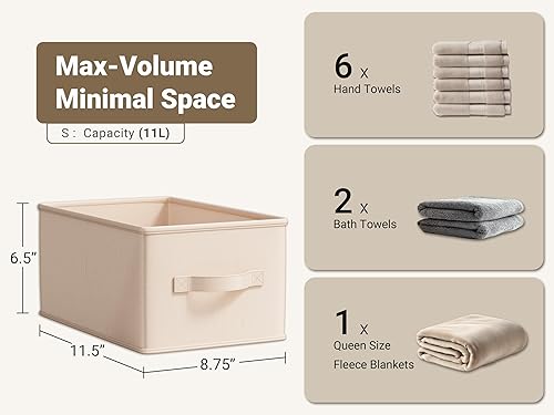 Miniatura 3 de Contenedores de almacenamiento, cestas de almacenamiento de tela de satén para estantes, 11.5 pulgadas de largo x 8.75 pulgadas de ancho x 6.5