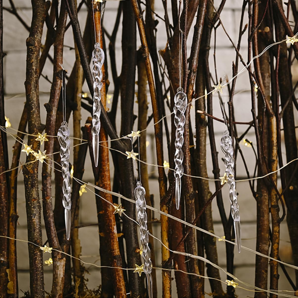 PRETYZOOM 192stücke Acryl Eiszapfen Weihnachtsbaum Transparente Twisted Weihnachtsdekoration Für Partys Und Feiertage Langlebig Und Vielseitig Einsetzbar