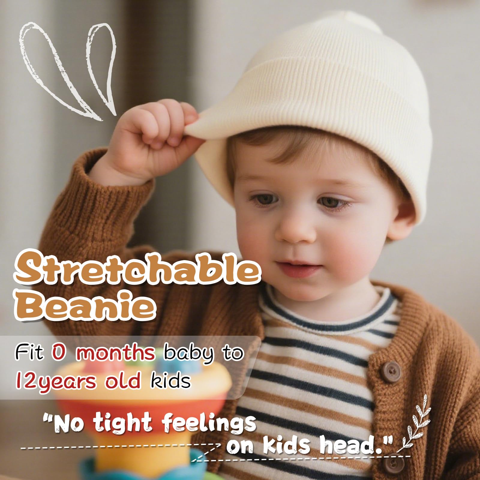 ZOORON Toddler Beanie Baby Beanies for Boys Girls Kids Winter Hats Children Knit Warm Caps 0-12years