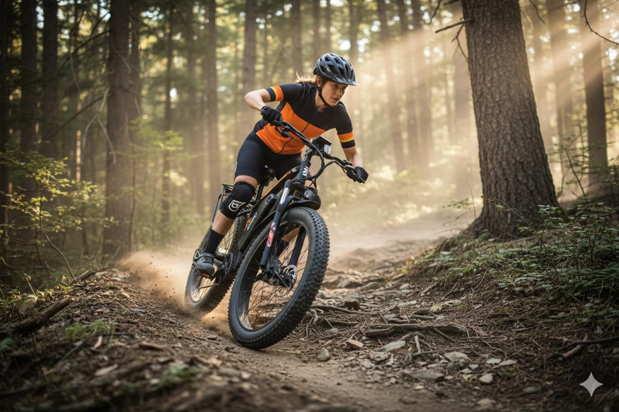 QnQ Vélo électrique pour Adultes, VTT 26 Pouces Pneus Gras, Batterie 48 V 15 Ah, autonomie jusqu'à 40-80 km, Double amortisseurs, Shimano 7 Vitesses, vélo électrique de Plage et de Neige