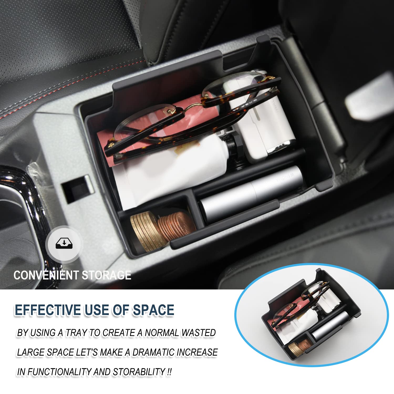 Ruiya per Alfa Romeo Tonale 2022-2024 2025 Console Centrale Portaoggetti, Organizer da Braccioli per Console Tonale 2024 Accessori Centrale Consolle Braccioli Vano Contenitore Portaoggetti