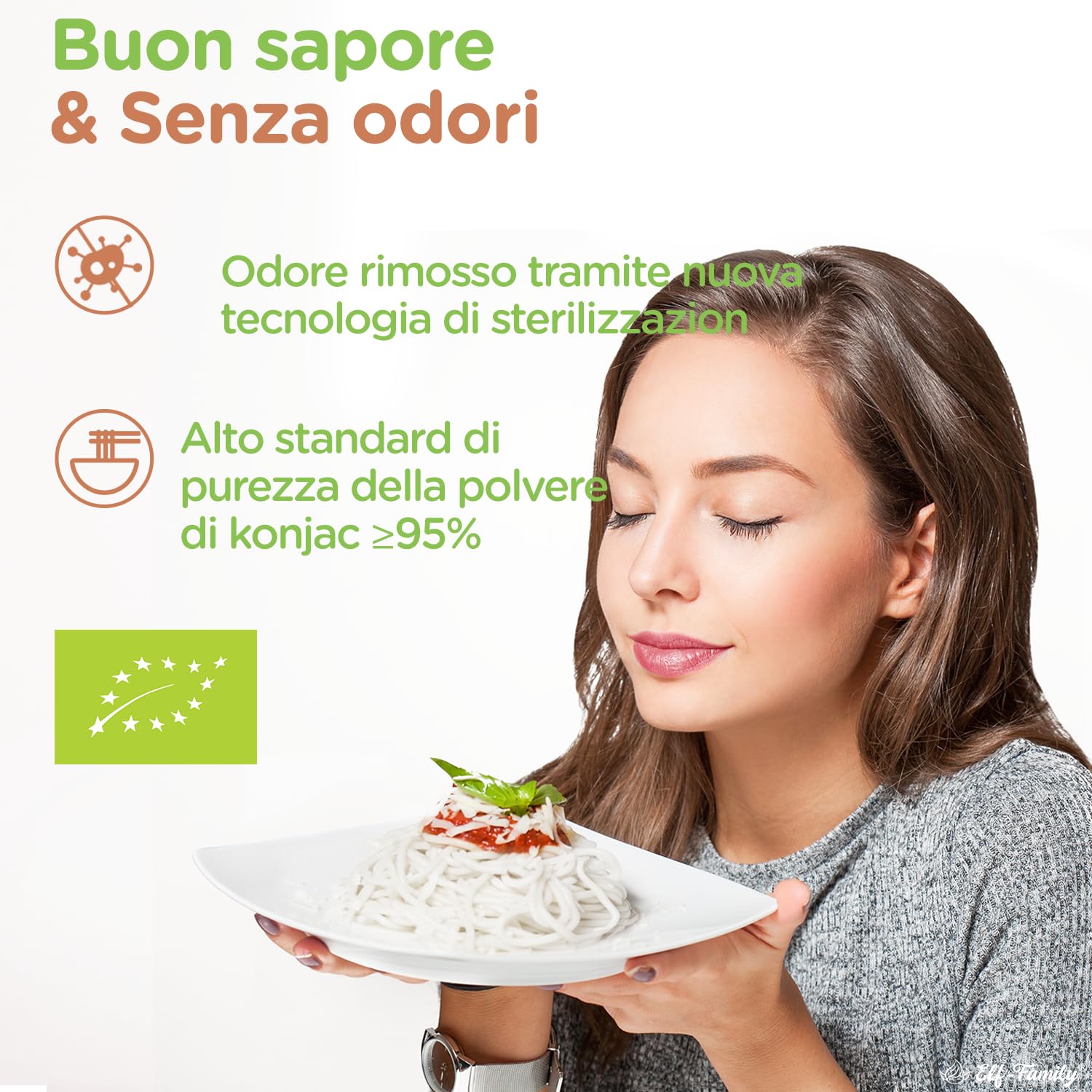 Elf-family Bio Pasta Konjak Carboidrati Ultra Bassi - Vegano Senza Glutine- 270g x6 Scatole(per 12 Porzioni), Noodles Shirataki Noodles Ipocalorica/Senza Zucchero - Spaghetti&Fettuccine