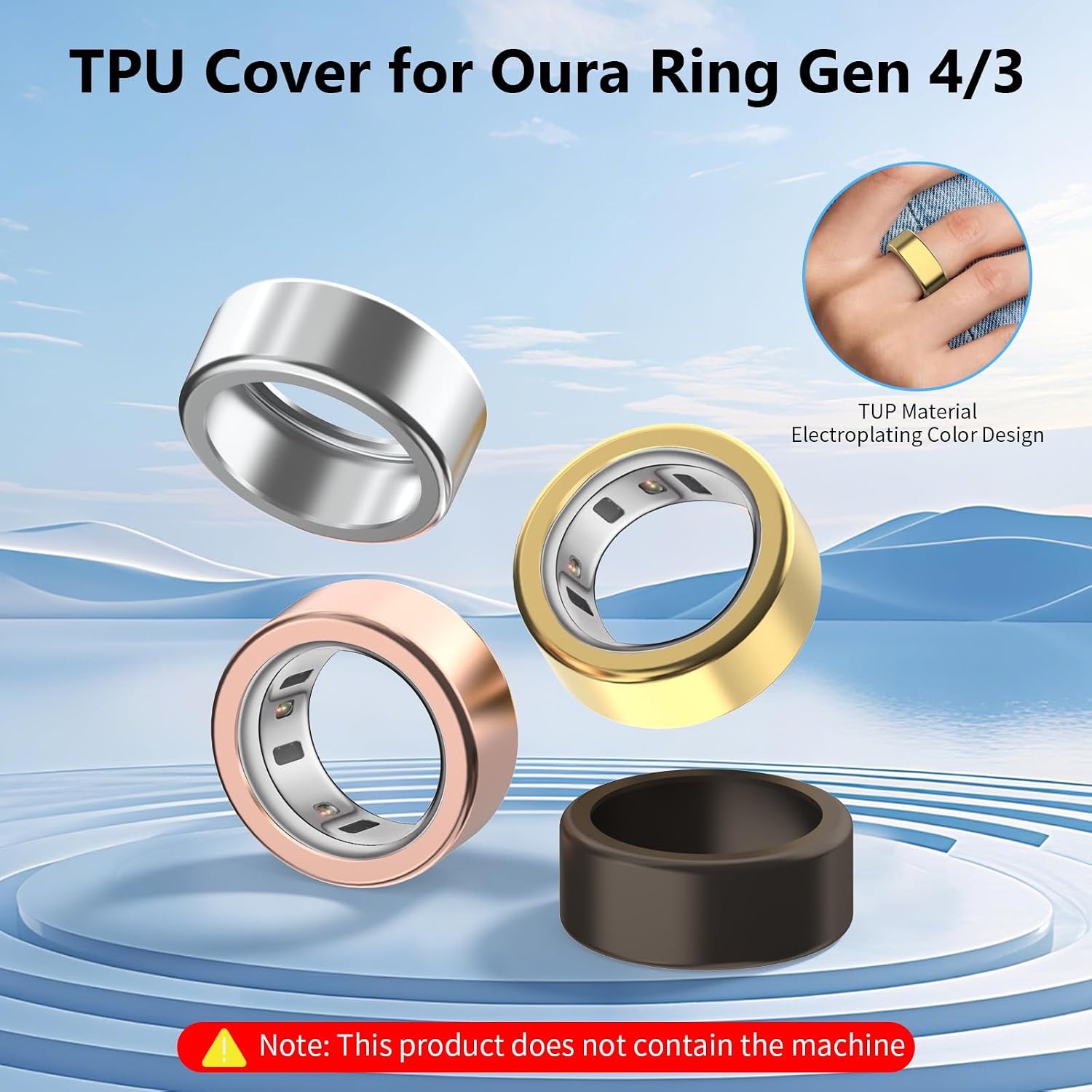 4 Pack Cover Compatible with Oura Ring Gen 4/Gen 3 Horizon/Gen 3 Heritage,Anti-Scratch TPU Protector for Workout Women Men,Charging Directly (XL-10#/11#)