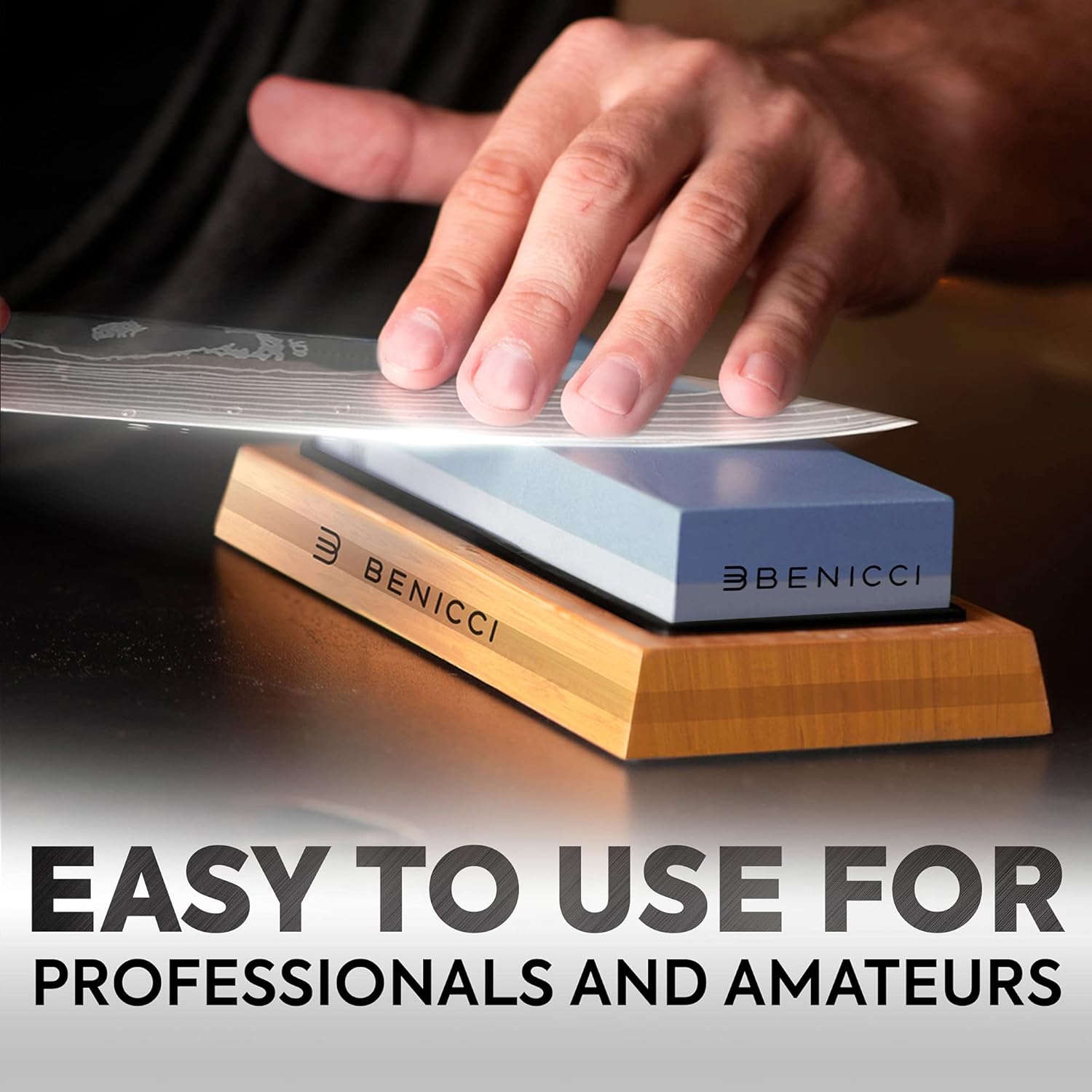 Premium Knife Sharpening Stone Kit - Set Includes 2 Superior Sharpener Whetstones 8000/3000 & 400/1000 Grit, Flattening Stone, Angle Guide & Nonslip Bamboo Base - Sharpens any Knife Razor Sharp : Tools & Home Improvement