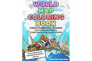 World Map Coloring Book: Variety of Maps for Relaxation and Educational Purposes