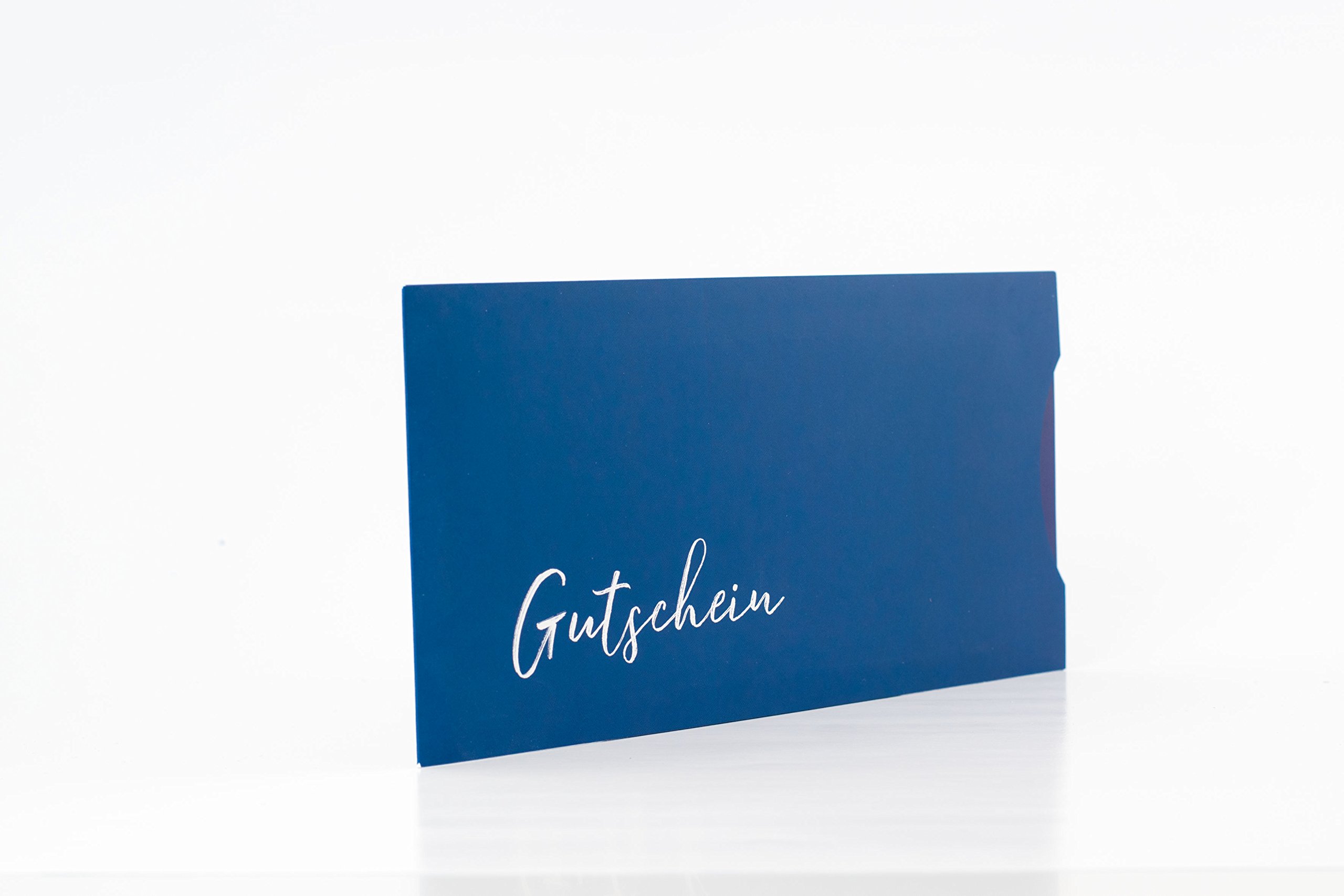 Generisch 10 Stk. Gutscheinkarten + Pappschuber, Geschenkgutschein Geburtstagsgutschein Gutschein (blau)