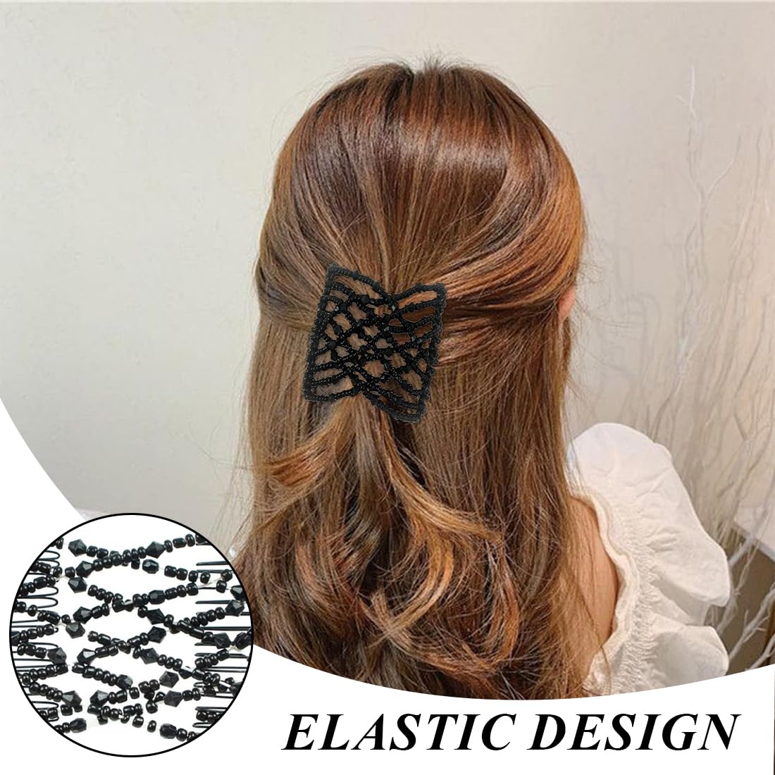 JEYORZY Pettine per capelli, 2 fermagli per capelli, Magic Hair Comb, pettine elastico per capelli, da donna, alla moda, elastico, magico, per capelli, per capelli, per capelli, per capelli, colore