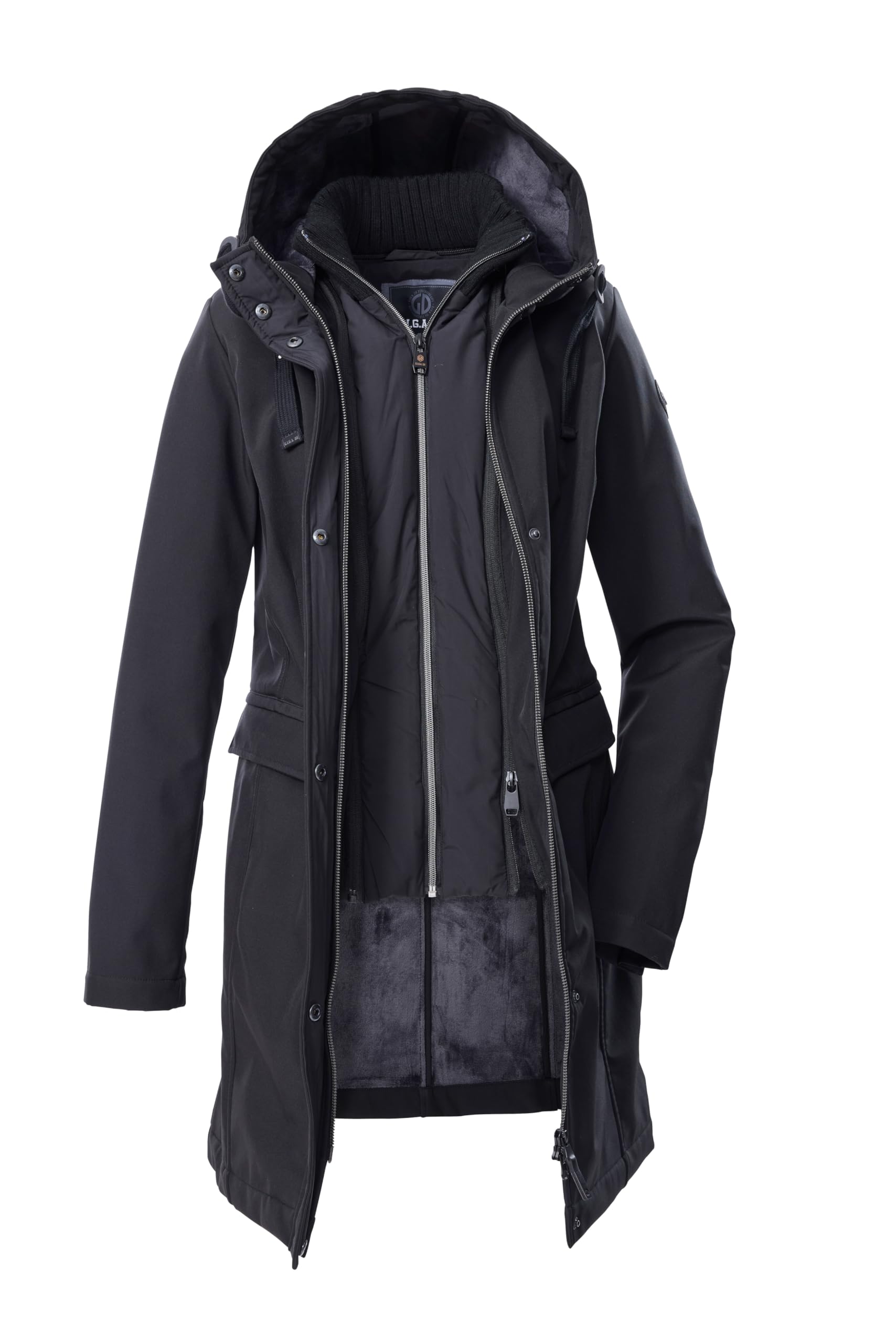 G.I.G.A. DX Gw 79 Wmn Sftshll Prk Parka in softshell con cappuccio e gilet con cerniera Donna