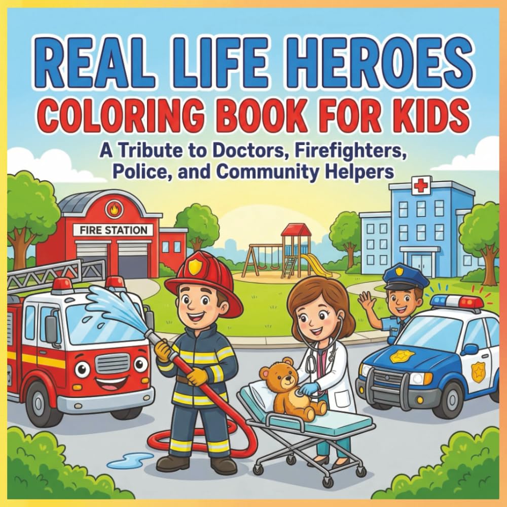 Real Life Heroes Coloring Book for Kids: A Tribute to Doctors, Firefighters, Police, and Community Helpers