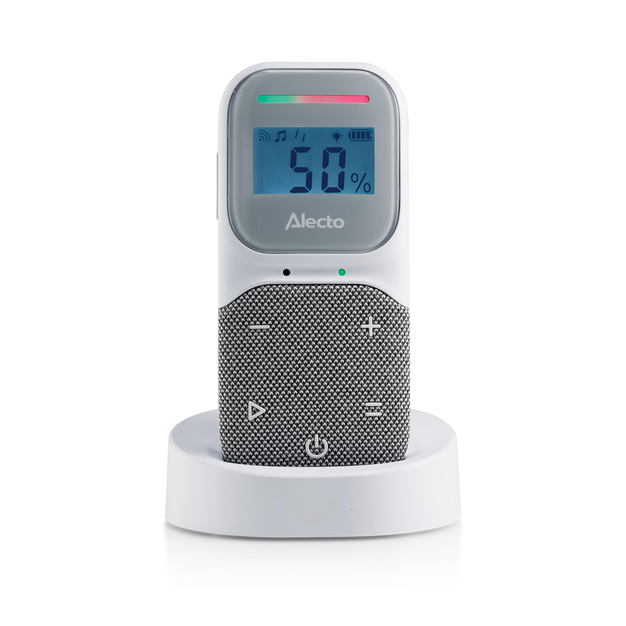 Alecto DBX150 - luksusowa elektroniczna niania Full Eco DECT Audio z projektorem, wyświetlaczem, nocną lampką nocną i kołysankami – biała/szara