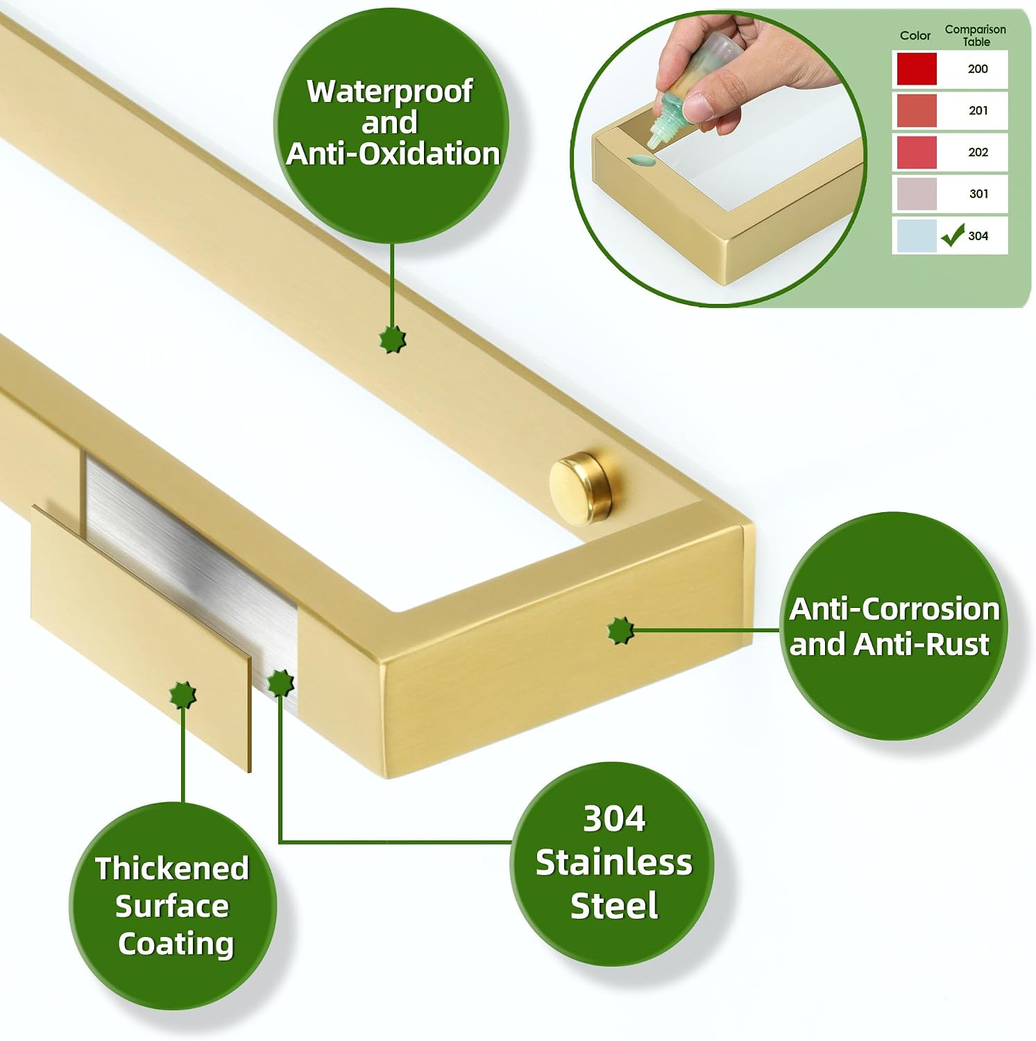 Alise Gold Hand Towel Holder Towel Bar for Bathroom Wall Mounted 16 Inch image 3