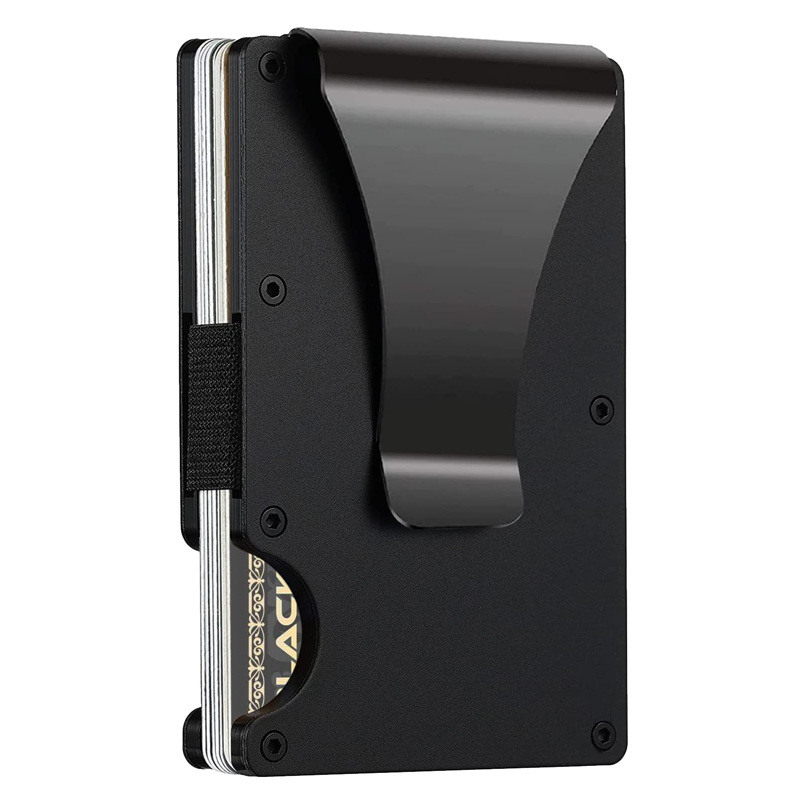 BXH Minimalist Slim Wallet for Men,Metal Money Clip Wallet, RFID Blocking Aluminum Slim Cash Credit Card Holder, Smart Clip Aluminum Metal Rigid