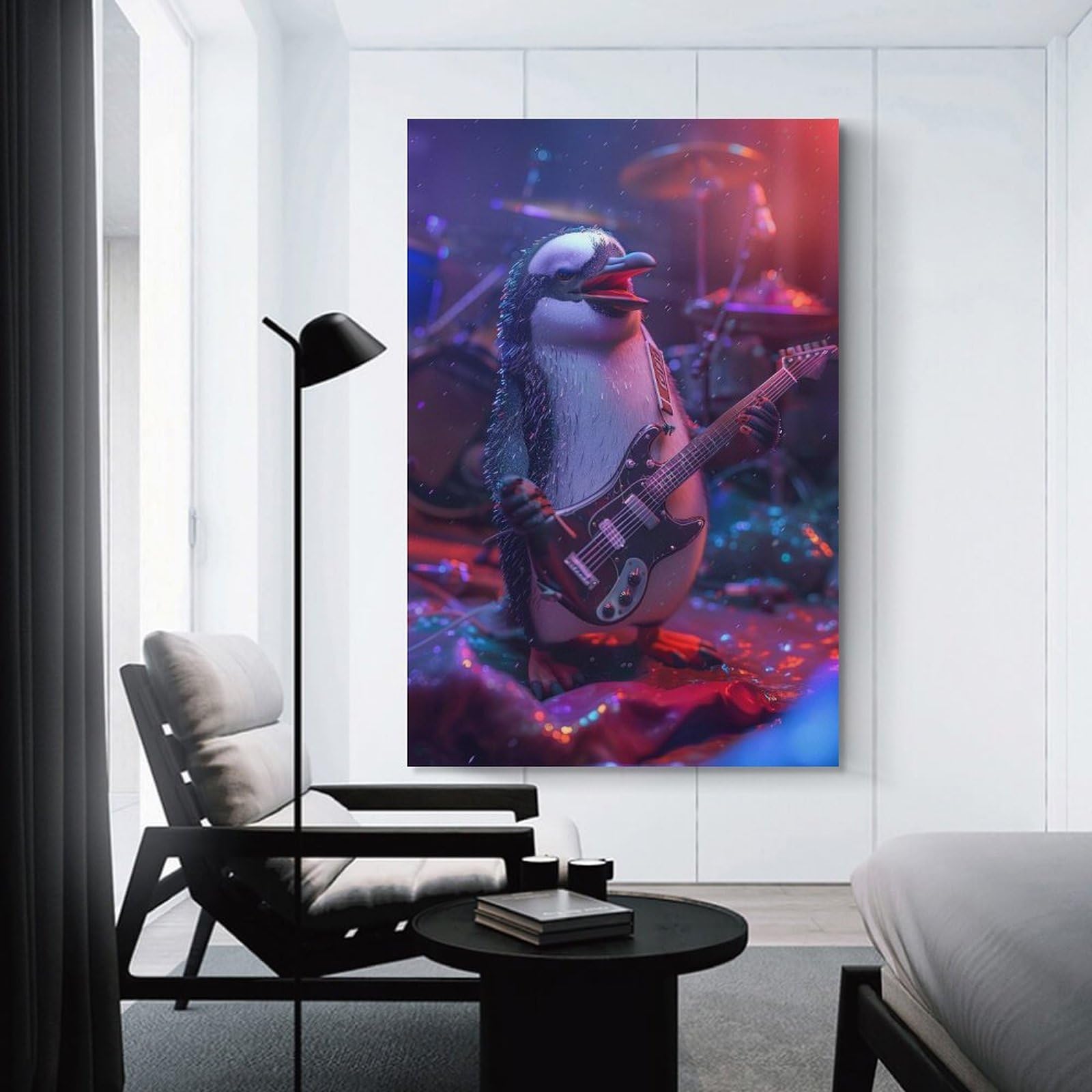 Junmoney Decorative Wall Artwork Penguin Rock, 24x36inch(60x90cm), for Corridors, Hallways Or Apartment Entries, Wall Decor to Refresh Empty Corners
