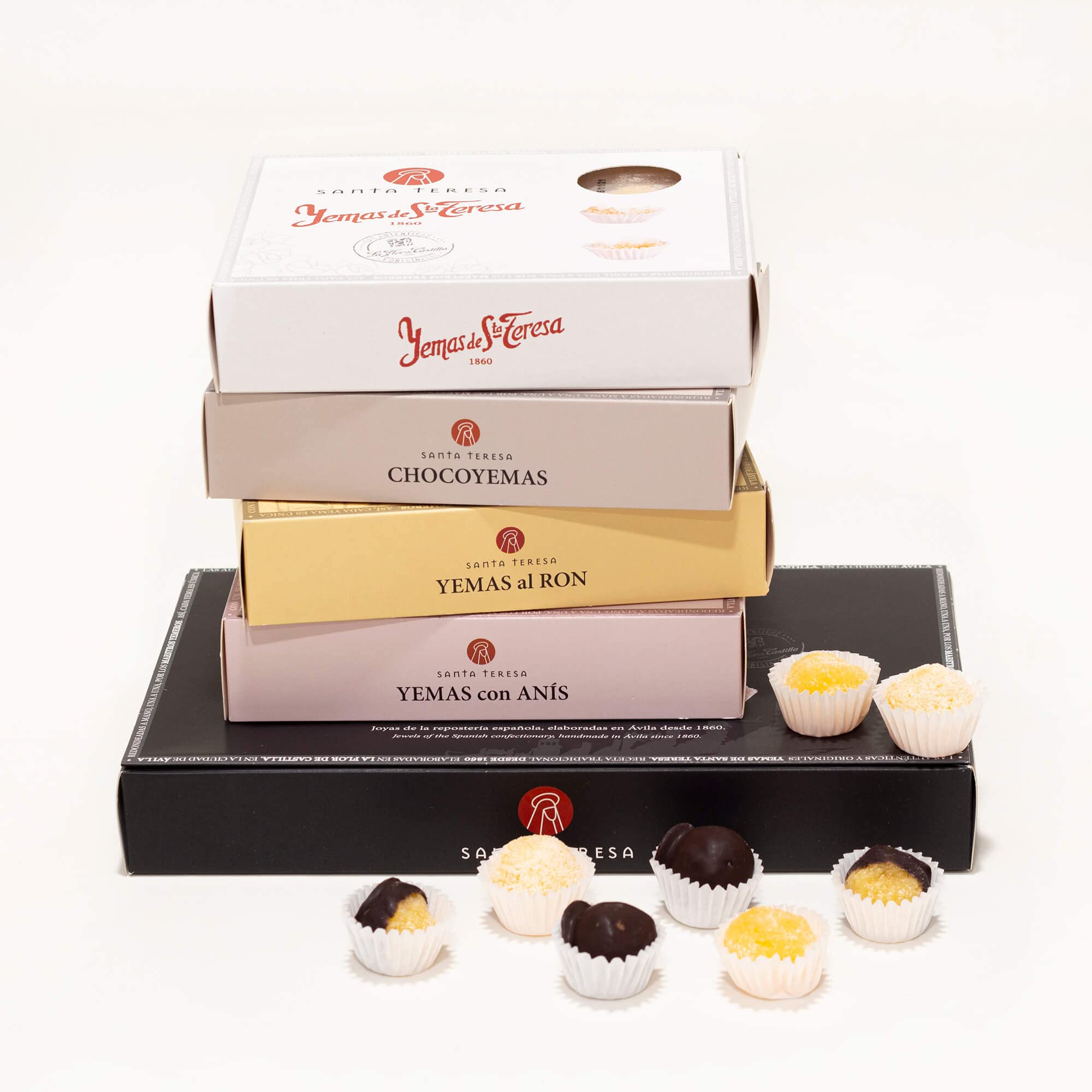 Santa Teresa - Yemas De Santa Teresa Ávila De Sabor Anís Del Mono - Elaboradas De Forma Artesanal Sin Aditivos Y Sin Conservantes - Dulce Gourmet Sabor Anís Del Mono. Caja 12 unds