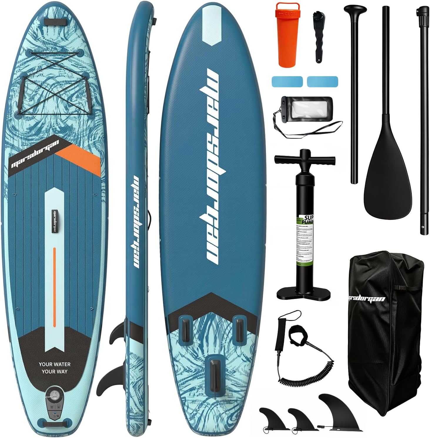 11'x34 Inflatable Paddle Board for Adults Youth, Extra Wide 430LBS Capacity SUP, Stable 2-3 Person Family for Lake Ocean Fishing Surfing Yoga, Includes Accessories