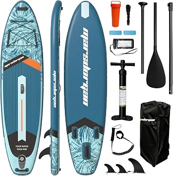 11x34 Inflatable Paddle Board for Adults Youth, Extra Wide 430LBS Capacity SUP, Stable 2-3 Person Family for Lake Ocean Fishing Surfing Yoga, Includes Accessories