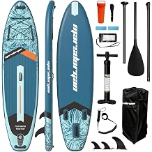 11'x34 Inflatable Paddle Board for Adults Youth, Extra Wide 430LBS Capacity SUP, Stable 2-3 Person Family for Lake Ocean Fishing Surfing Yoga, Includes Accessories
