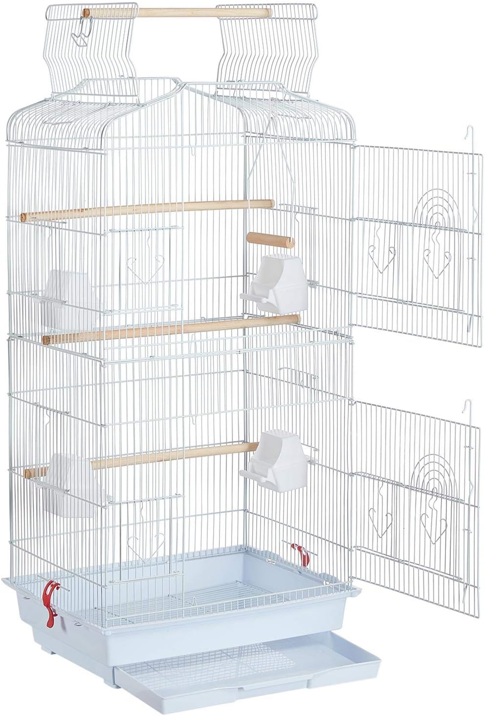 Topeakmart Open Top Medium Parrot Flight Bird Cage for 2