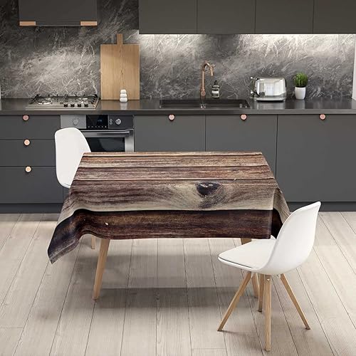 Miniatura 2 de Manteles de grano de madera para Mesa De 6 Sillas, mantel de picnic a prueba de polvo, resistente a las arrugas, 52 x 70 pulgadas