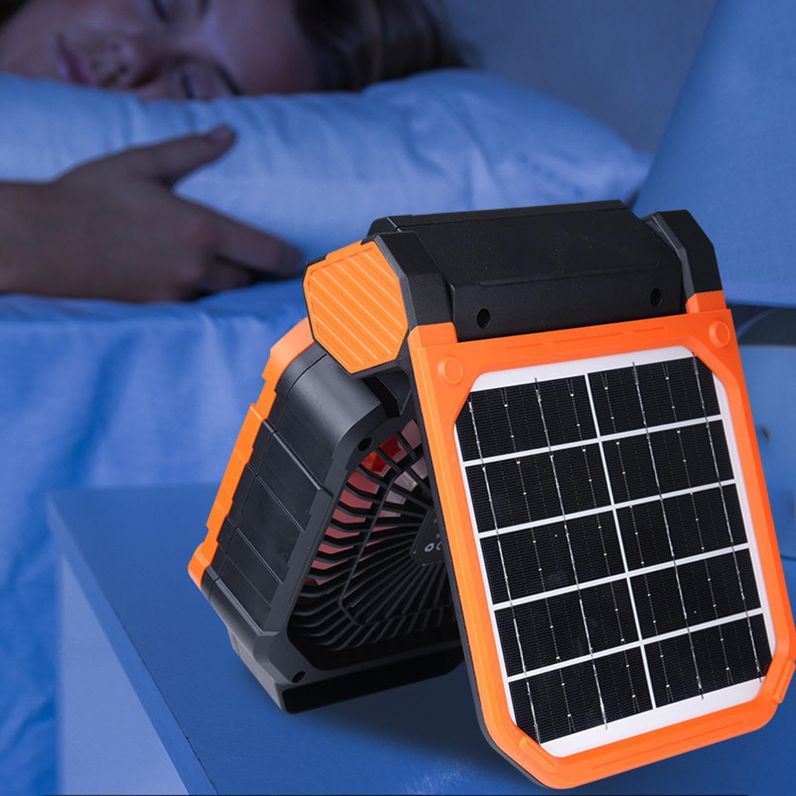 Genérico Ventilador Solar Luz LED Pequeña Ajustable Con Temporizador