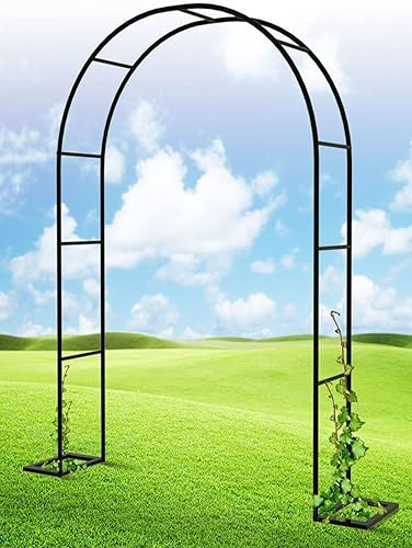 Arco de rosas, arco de metal, arco de jardín, cenador de rosas, arco de boda, 220/230 x 140-53.9 x 15.7 in, soporte para plantas trepadoras, arco de