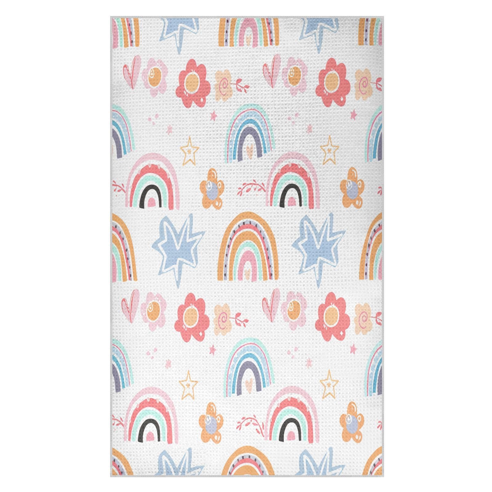 BURSTDDY Rainbows Kitchen Towels,Absorbent Dish Towels 2 Pack