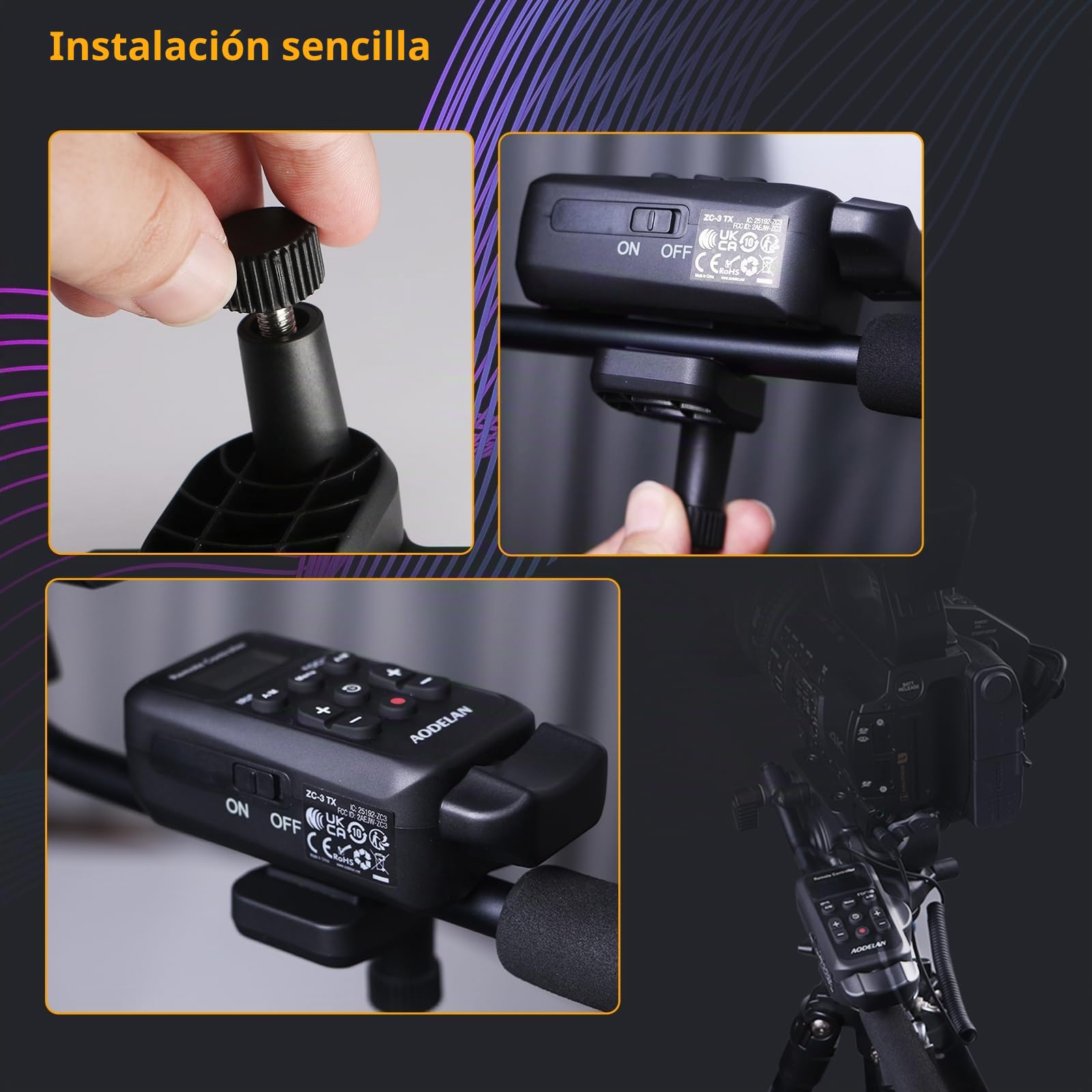 Lanc - Mando a distancia inalámbrico IRIS, enfoque, grabación de vídeo y zoom para Canon XL1S, XL2, XHA1 y Sony NX5C