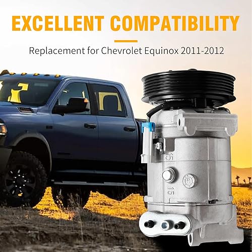 Miniatura 5 de Compresor de aire acondicionado de CA con embrague de repuesto para Chevrolet Equinox 2010-2011, repuesto para GMC Terrain L4 2.4L 2010-2011 2015,