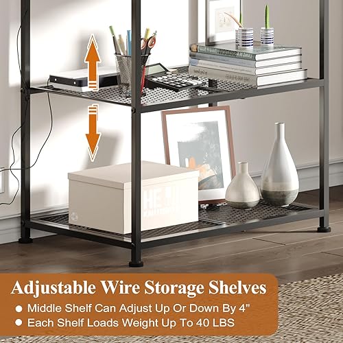 Miniatura 6 de Soporte de TV de esquina pequeño de piso de 23 a 50 pulgadas con estantes de almacenamiento para sala de estar y dormitorio, soportes de televisión