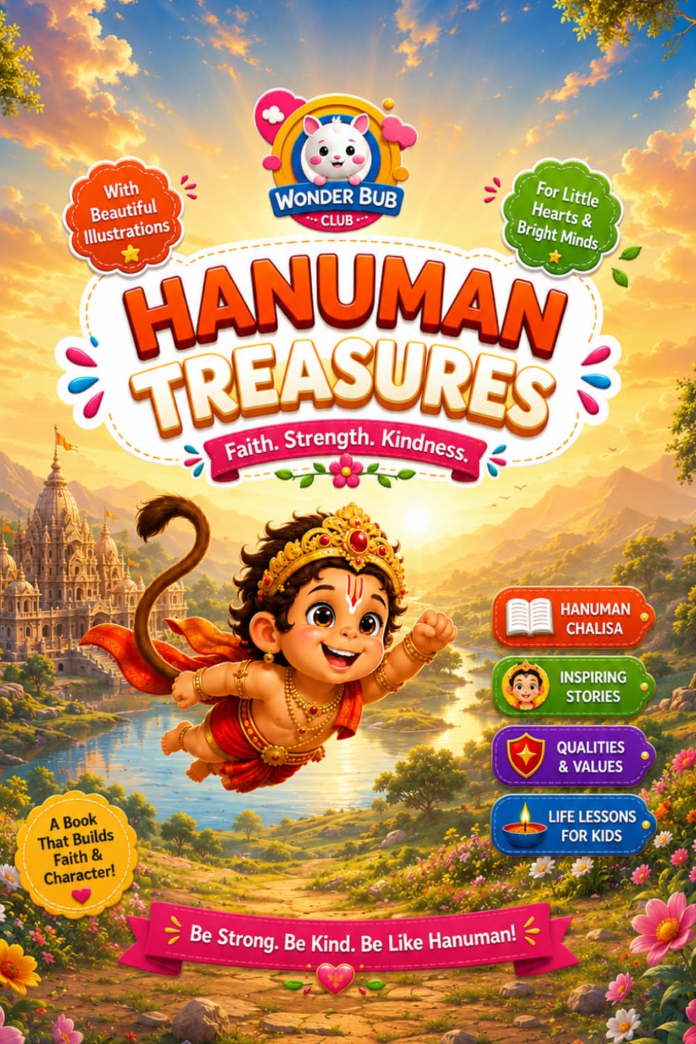 HANUMAN TREASURES - Hanuman Chalisa & Stories by Wonder Bub Club: Hanuman Chalisa, Inspiring Stories, Prayers, Activities, Faith, Strength, Kindness & Character-Building Lessons for Kids
