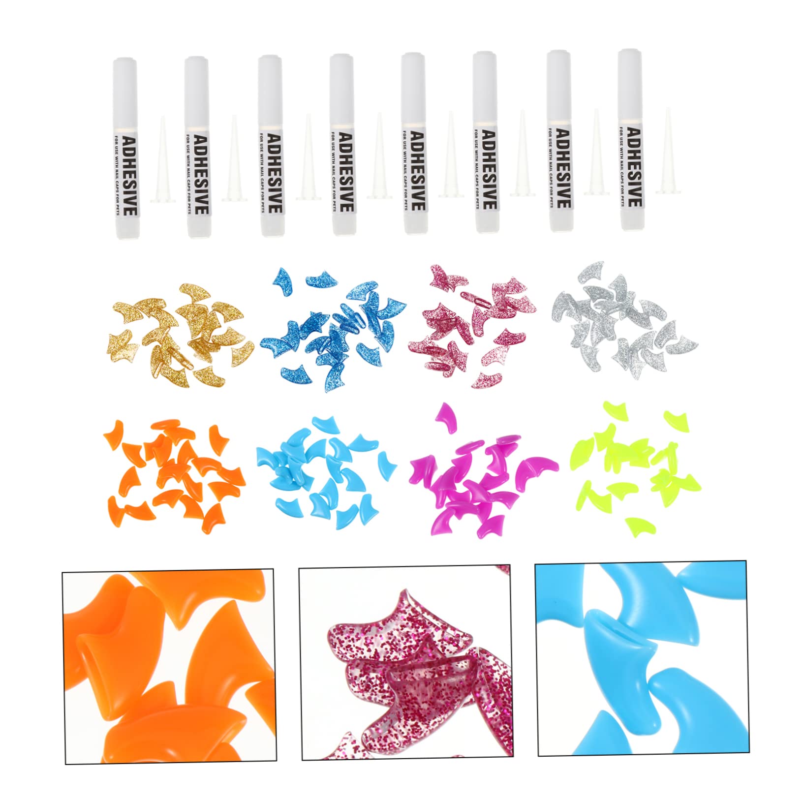 POPETPOP 480pièces Capuchons Colorés pour De Chat Colles Adhésives Douce Et pour Griffes Féline pour Prévenir Les Dommages Maison